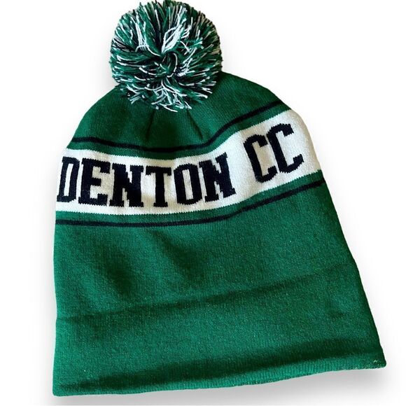 Denton Country Club Texas Stripe Cuffed Rugby Pom Pom Knit Beanie - Picture 11 of 16